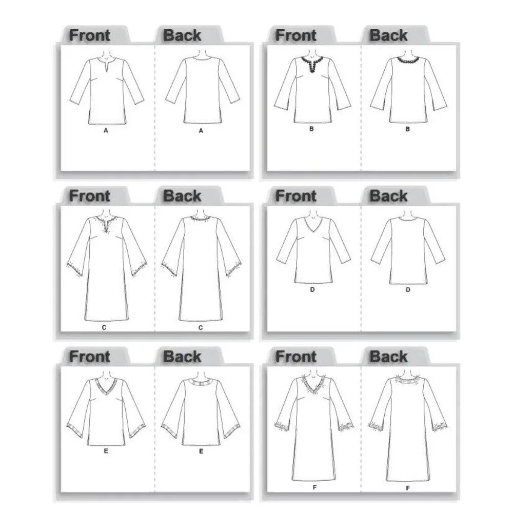 McCall's Pattern M5009 Women's Tunics in 2 lengths 6 variations size 18W-24W